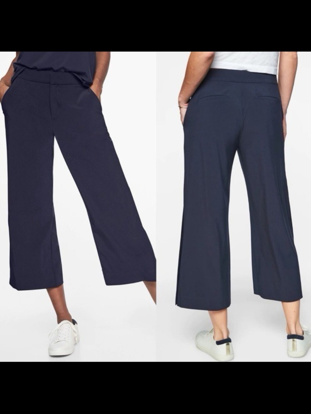 Athleta Women’s Navy Tribecca Wide-Leg Cropped Pants